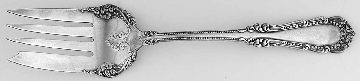 Chelsea (Silverplate, 1897) Small Solid Cold Meat Serving Fork by International Silver-1