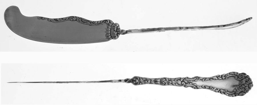 Chevalier (Silverplate, 1895) Flat Twisted Handle Master Butter Knife by International Silver-1