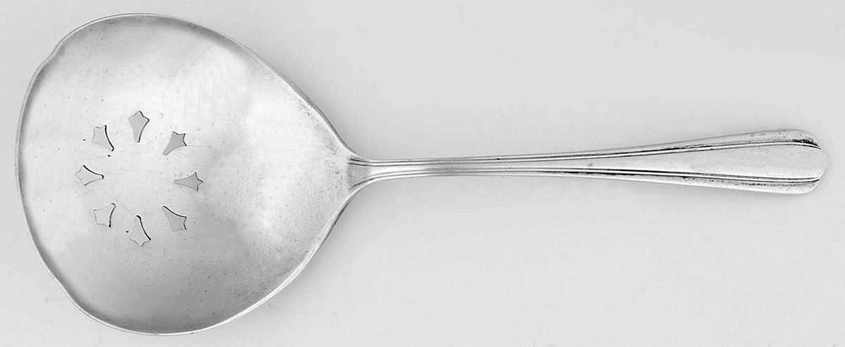 Chimes (Sterling, 1938, No Monograms) Solid Bon Bon Spoon with Pierced Bowl by International Silver-1