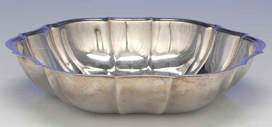 Chippendale (Silverplate, Hollowware, Four Toe) Round Silverplate Vegetable Bowl by International Silver-1