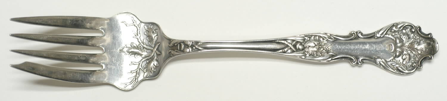 Charter Oak (Silverplate, 1906) Medium Solid Cold Meat Serving Fork by International Silver-1