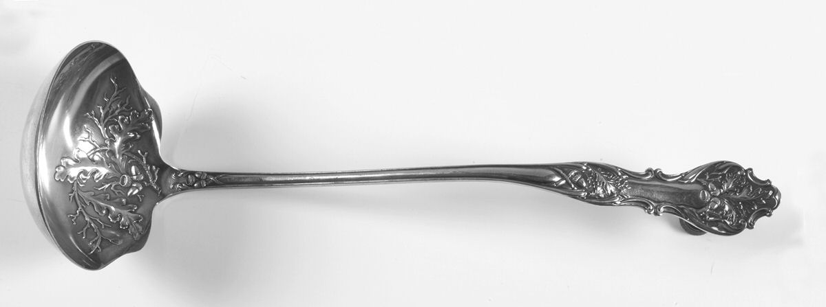 Charter Oak (Silverplate, 1906) Large Solid Soup Ladle by International Silver-1