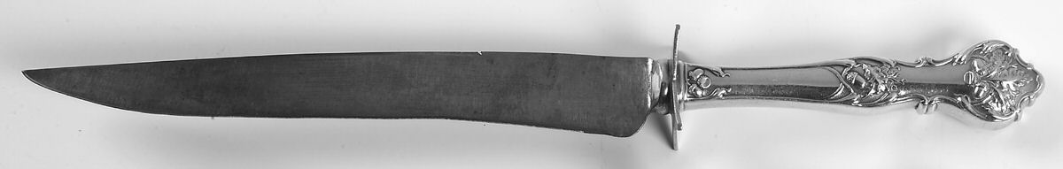 Charter Oak (Silverplate, 1906) Large Stainless Blade Roast Carving Knife by International Silver-1