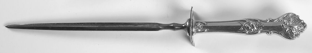 Charter Oak (Silverplate, 1906) Large Roast Steel Rod Knife Sharpener by International Silver-1