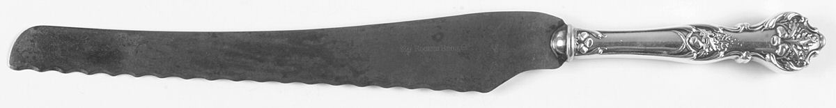 Charter Oak (Silverplate, 1906) Bread Knife with Silverplate Blade by International Silver-1