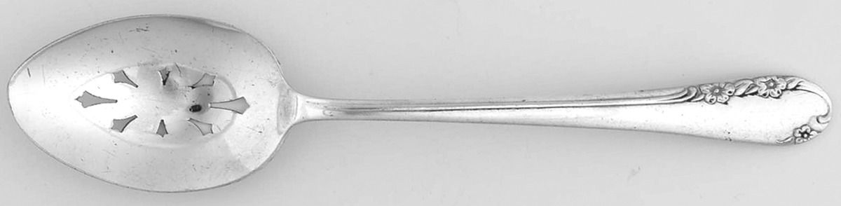 Chased Rose (Silverplate, 1955) Pierced Tablespoon (Serving Spoon) by International Silver-1
