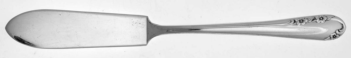 Chased Rose (Silverplate, 1955) Flat Handle Master Butter Knife by International Silver-1