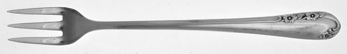 Chased Rose (Silverplate, 1955) Cocktail/Seafood Fork by International Silver-1