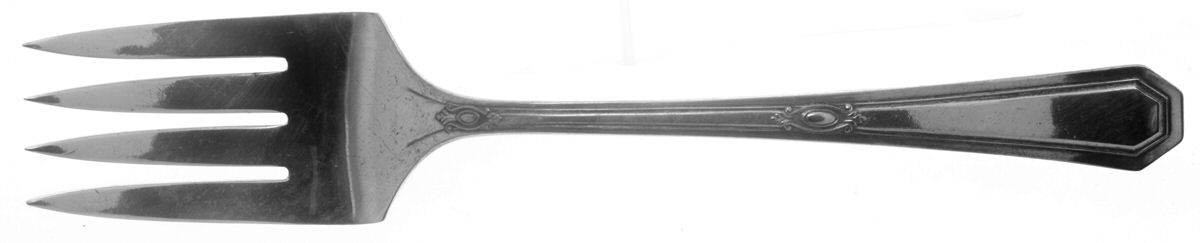 Claridge (Silverplate, 1919) Medium Solid Cold Meat Serving Fork by International Silver-1