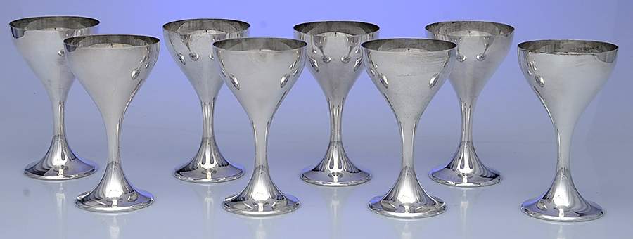 Classic (Sterling, Hollowware) (Set of 8) Wine Goblet by International Silver-1