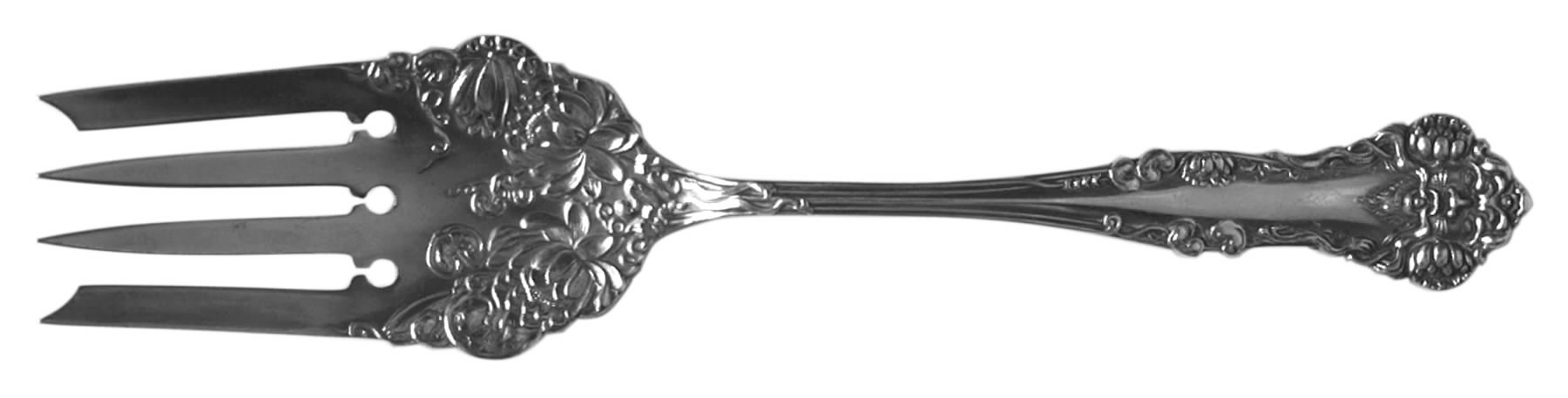 Cleone (Sterling, 1900) Small Solid Cold Meat Serving Fork by International Silver-1