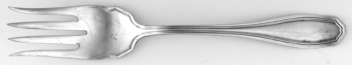 Clinton (Silverplate, 1919) Medium Solid Cold Meat Serving Fork by International Silver-1