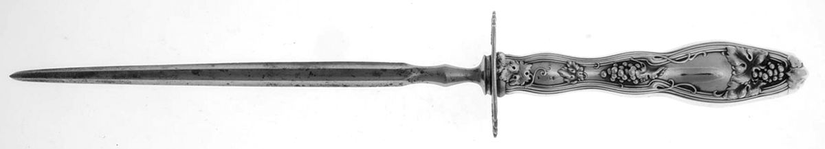 Cloeta (Sterling, 1904) Large Knife Sharpener-Steel Rod w/Sterling Guard by International Silver-1