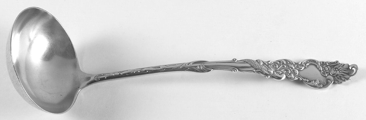 Columbia (Silverplate, 1893) Oyster Ladle Solid Piece by International Silver-1