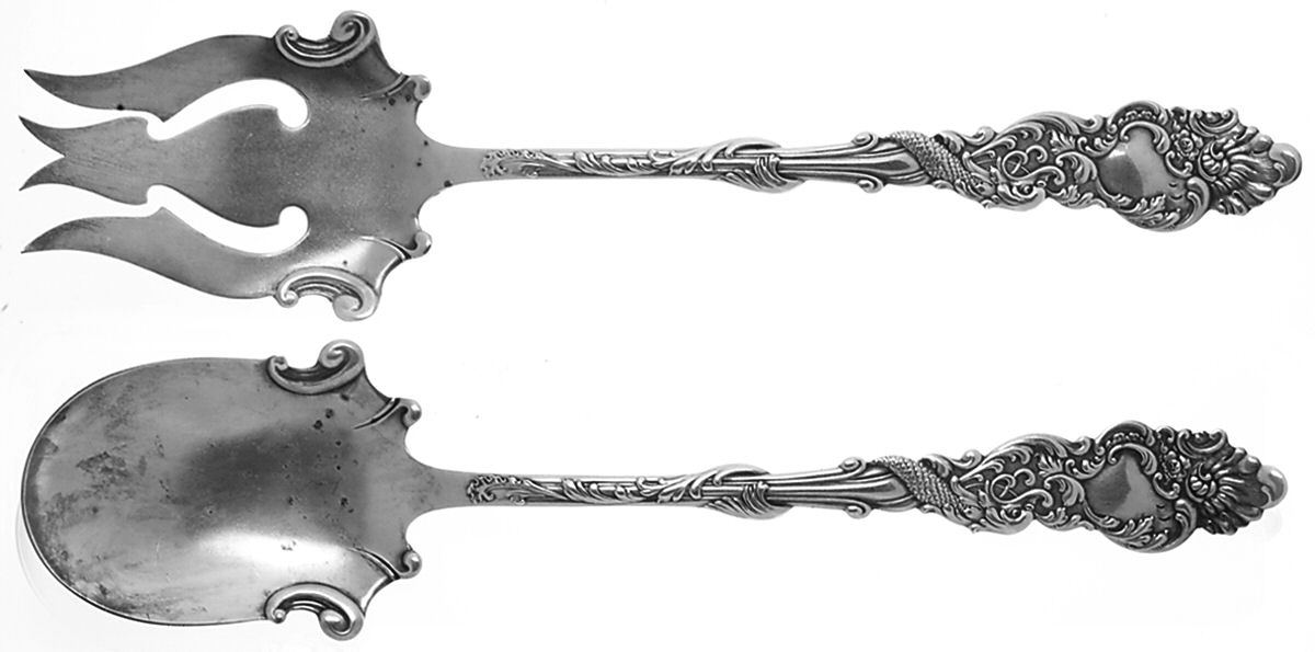 Columbia (Silverplate, 1893) Solid 2-Piece Vegetable Serving Set by International Silver-1