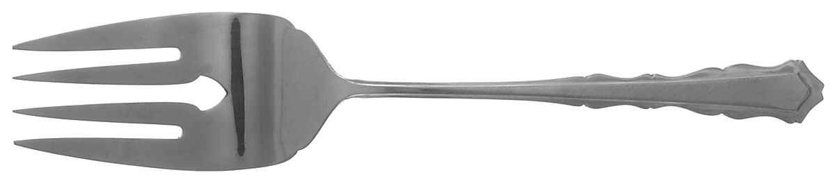 Colonial Manor (Stainless) Large Solid Cold Meat Serving Fork by International Silver-1