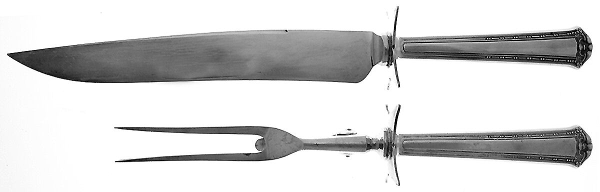 Continental (Silverplate, 1914) Small Stainless Blade 2-Piece Steak Carving Set by International Silver-1