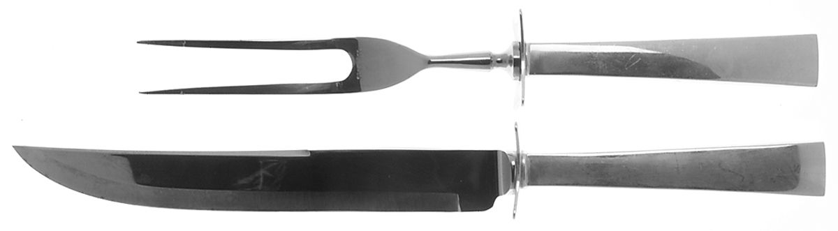Continental (Sterling, 1934, No Monograms) Small Steak 2-Piece Carving Set w/Stainless Blade by International Silver-1
