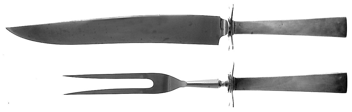 Continental (Sterling, 1934, No Monograms) Small Stainless Blade 2-Piece Steak Carving Set by International Silver-1