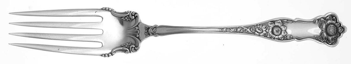 Corona (Silverplate, 1911) Medium Solid Cold Meat Serving Fork by International Silver-1