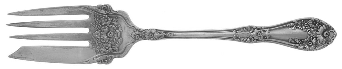 Corona (Silverplate, 1910) Medium Solid Cold Meat Serving Fork by International Silver-1