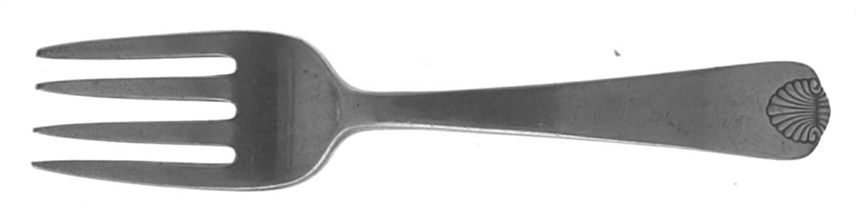 Colonial Shell (Sterling, 1941) Baby Fork by International Silver-1