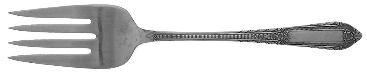 Cotillion (Silverplate, 1937) Medium Solid Cold Meat Serving Fork by International Silver-1
