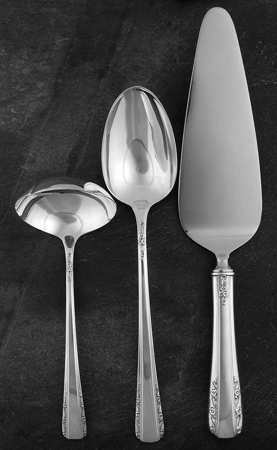Courtship (Sterling, 1936, No Monograms) 3 Piece Completer Set by International Silver-1