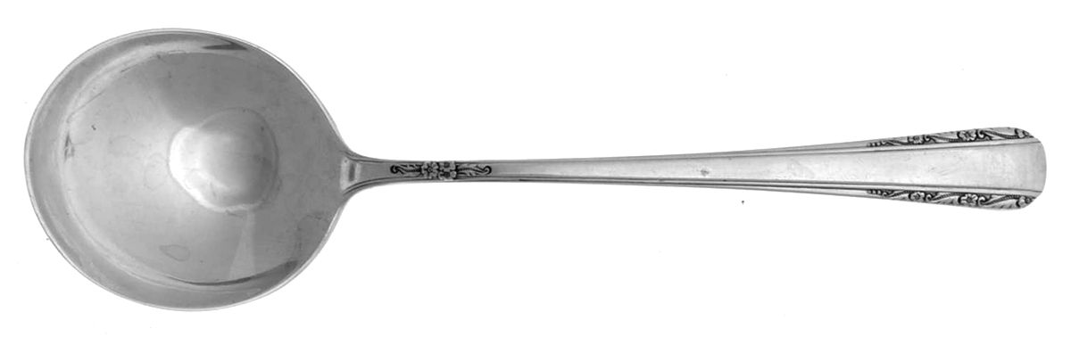 Courtship (Sterling, 1936, No Monograms) Round Bowl Soup Spoon (Bouillon) by International Silver-1