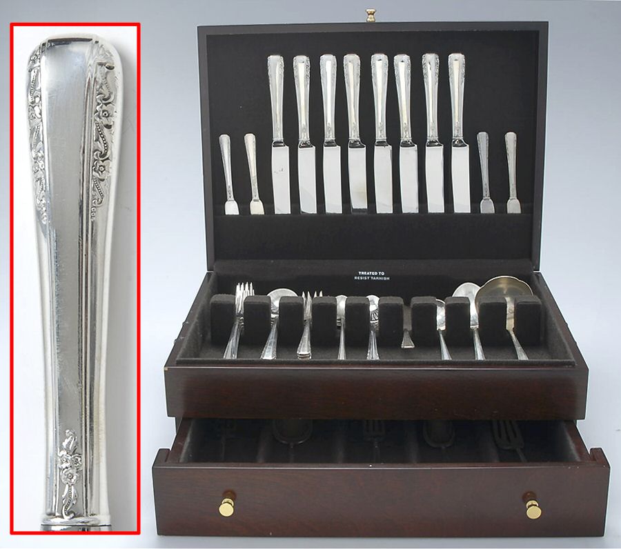 Courtship (Sterling, 1936, No Monograms) 62 Piece Set by International Silver-1