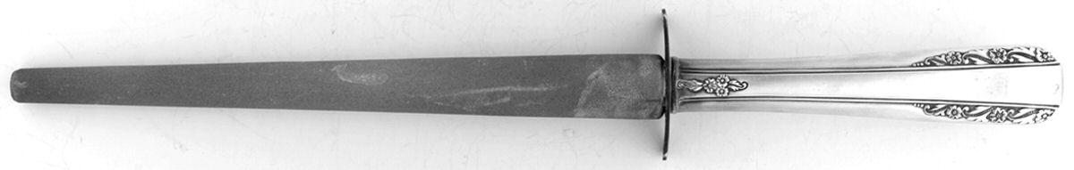 Courtship (Sterling, 1936, No Monograms) Large Steel Rod Knife Sharpener by International Silver-1