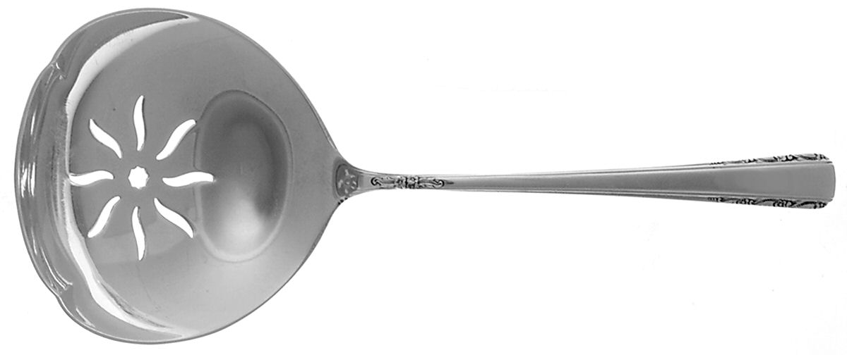 Courtship (Sterling, 1936, No Monograms) Solid Bon Bon Spoon with Pierced Bowl by International Silver-1