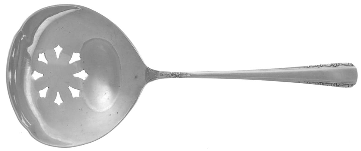 Courtship (Sterling, 1936, No Monograms) Solid Bon Bon Spoon with Pierced Bowl by International Silver-1