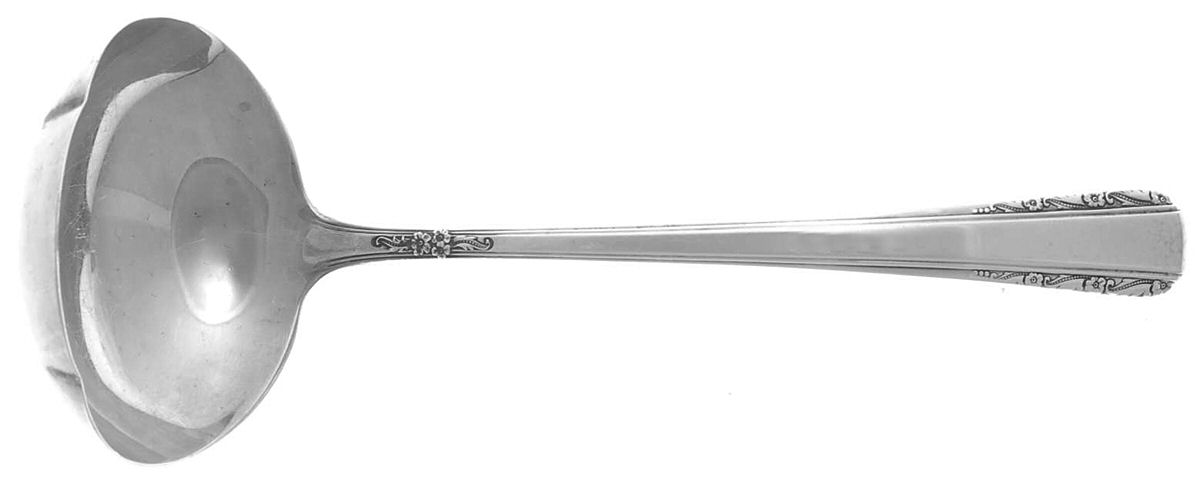 Courtship (Sterling, 1936, No Monograms) Solid Gravy Ladle by International Silver-1