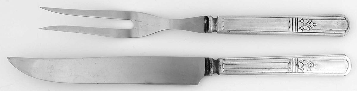 Court (Silverplate, 1939) Small Stainless Blade 2-Piece Steak Carving Set by International Silver-1