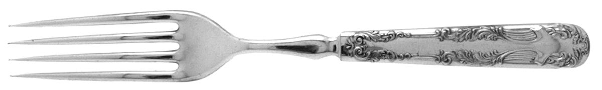 Crest (Silverplate, 1906, No Monograms) Indented Solid Handled Fork by International Silver-1