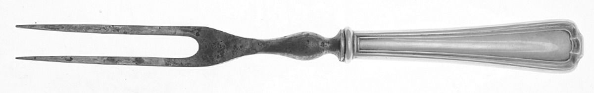 Cromwell (Silverplate, 1912) Small Steak Carving Fork with Stainless Prongs by International Silver-1