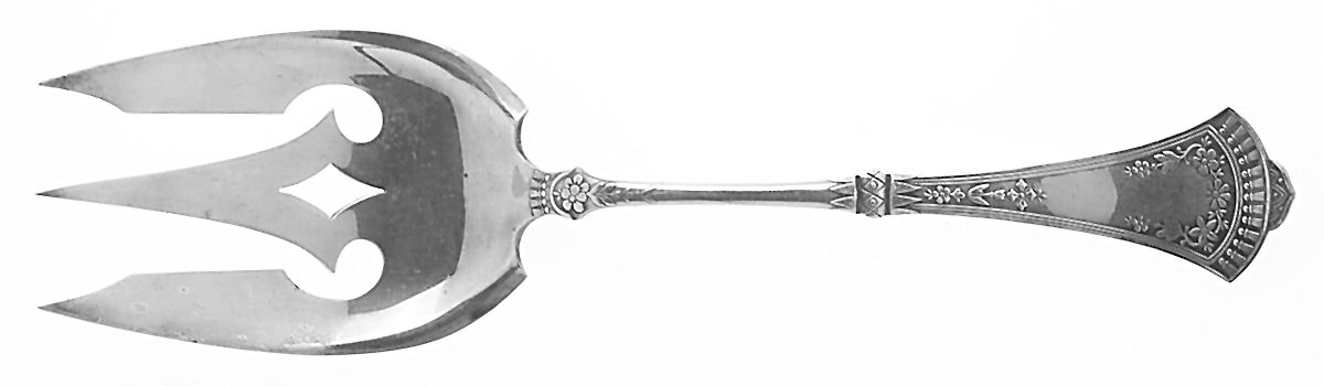 Crown (Silverplate, 1885) Large Solid Fish Serving Fork by International Silver-1