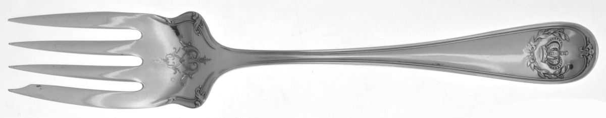 Crown (Silverplate, 1900) Medium Solid Cold Meat Serving Fork by International Silver-1