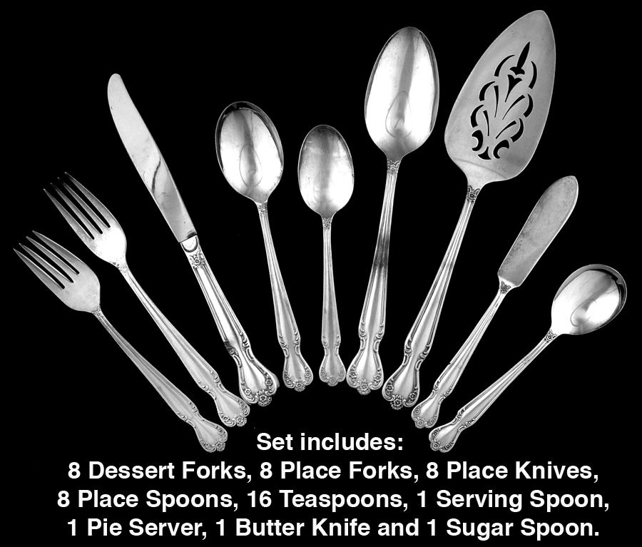 Daybreak-Elegant Lady (Silverplate, 1952) 52 Piece Set by International Silver-1