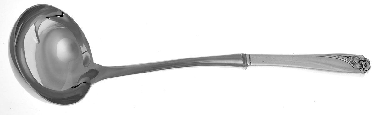 Daffodil (Silverplate, 1950) Soup Ladle with Stainless Bowl HC by International Silver-1