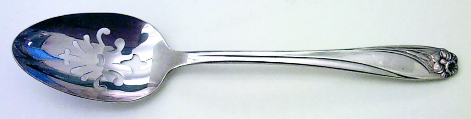 Daffodil (Silverplate, 1950) Pierced Tablespoon (Serving Spoon) by International Silver-1