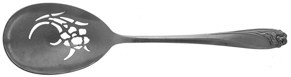Daffodil (Silverplate, 1950) Solid Pierced Casserole Spoon by International Silver-1