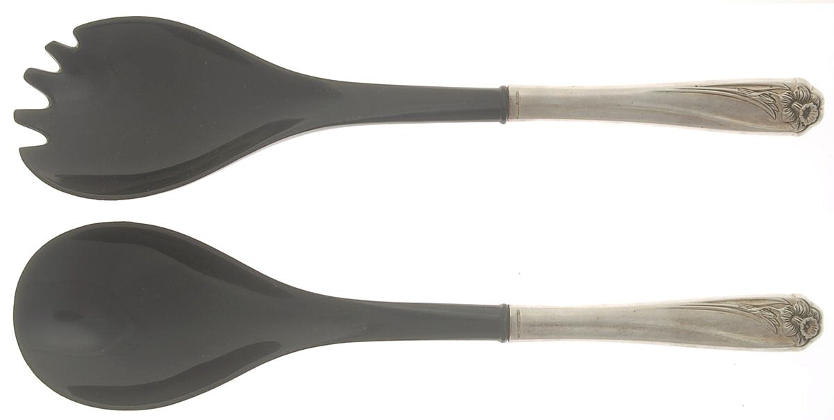 Daffodil (Silverplate, 1950) Plastic Bowl 2-Piece Salad Set by International Silver-1