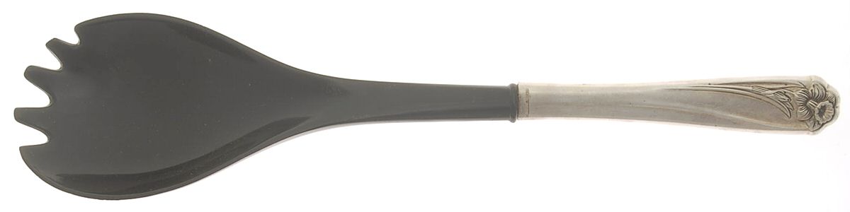 Daffodil (Silverplate, 1950) Salad Serving Fork with Plastic Prongs by International Silver-1