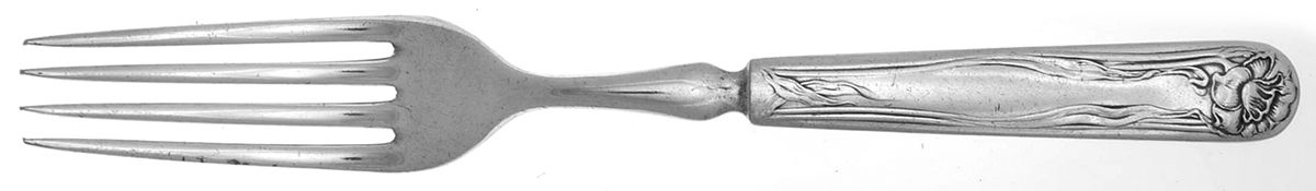 Daffodil (Silverplate, 1891) Indented Solid Handled Fork by International Silver-1