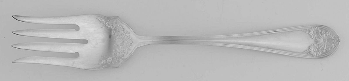 Daisy-New Daisy (Slvp, 1910, No Monogram) Medium Solid Cold Meat Serving Fork by International Silver-1