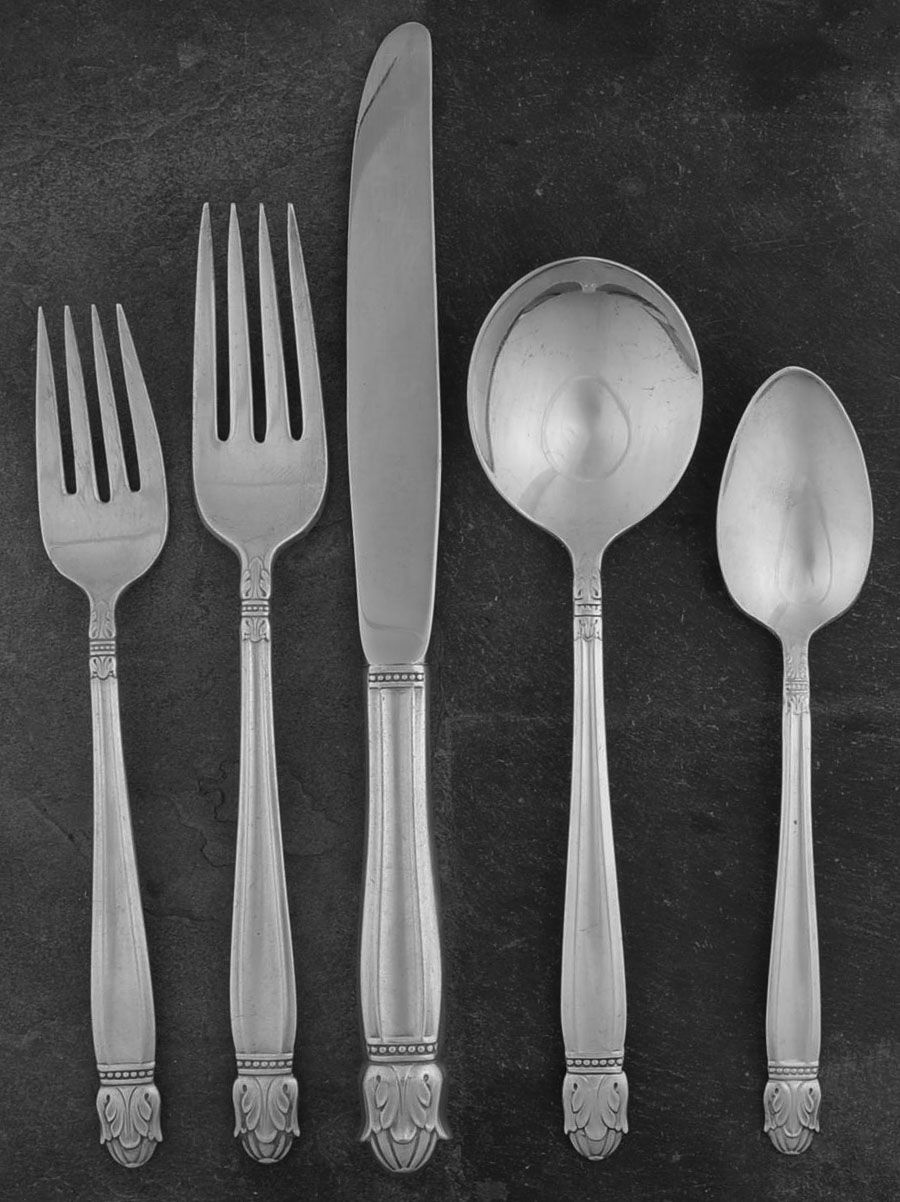 Danish Princess (Silverplate, 1938) 40 Piece Estate Set by International Silver-1