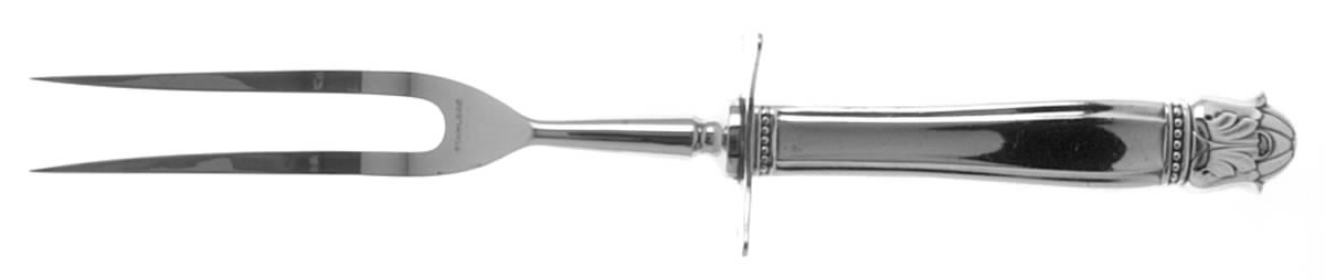 Danish Princess (Silverplate, 1938) Large Stainless-Prong Roast Carving Fork by International Silver-1