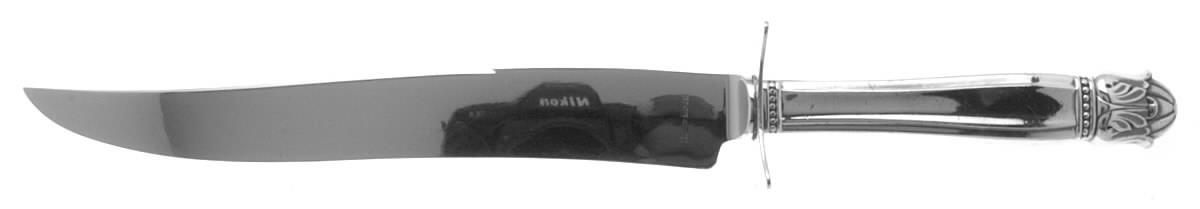 Danish Princess (Silverplate, 1938) Large Stainless Blade Roast Carving Knife by International Silver-1